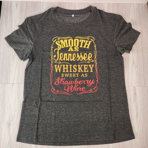 Tops - Smooth As Tennessee Whiskey Country T-Shirt Women's M‎ Graphic Tee Heather Gray